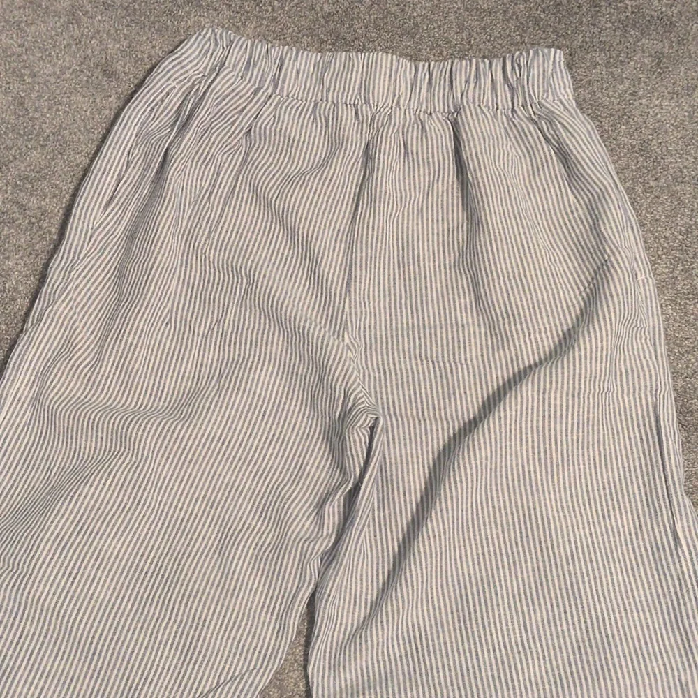 Tina Jo Blue & White Striped Linen Pants Size Small - Picture 5 of 5
